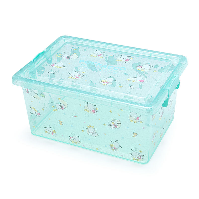 Pochacco Clear Glitter Storage Bin Home Goods Japan Original   