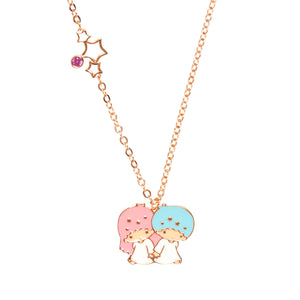 LittleTwinStars Gold Enamel Charm Necklace Jewelry Global License   