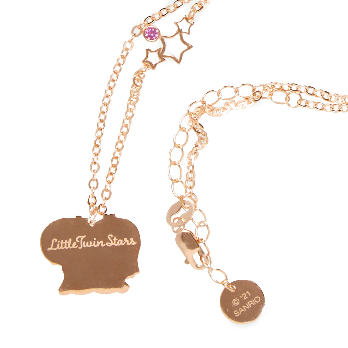LittleTwinStars Gold Enamel Charm Necklace Jewelry Global License   