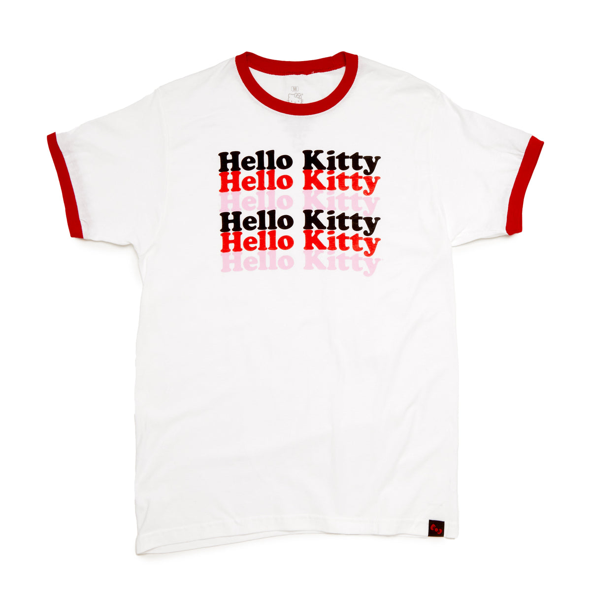 Ripple Junction Hello Kitty Sanrio Original Logo Ringer Tee, White / S 