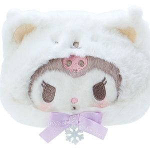 Kuromi Plush Zipper Pouch (Fluffy Polar Bear Series) Bags Japan Original   