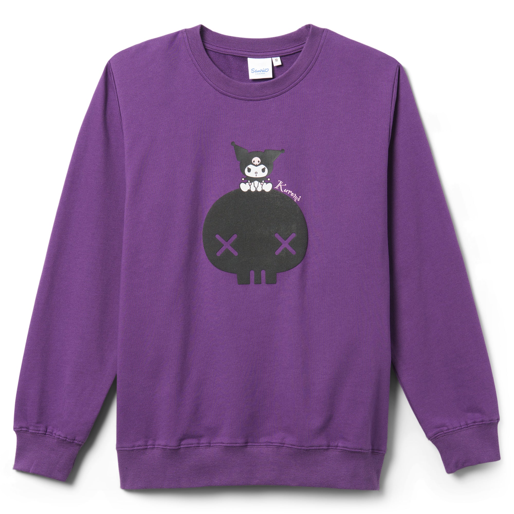 Kuromi Skull Print Sweatshirt Purple Apparel Global License   