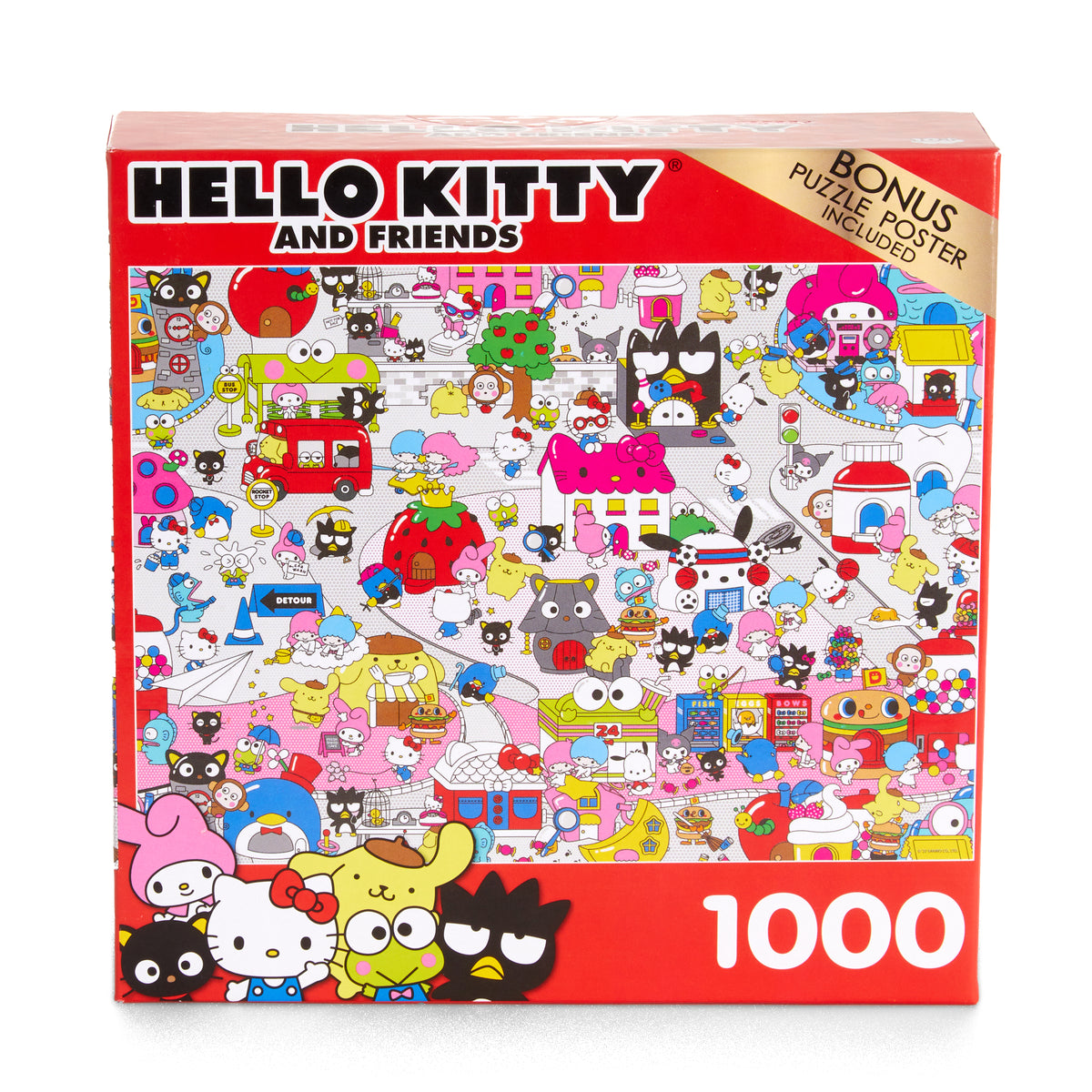 Hello and Welcome Sanrio Town 1000-Piece Puzzle