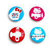 Hello Kitty Friends Around The World Tour Button Set Accessory JACK NADEL   