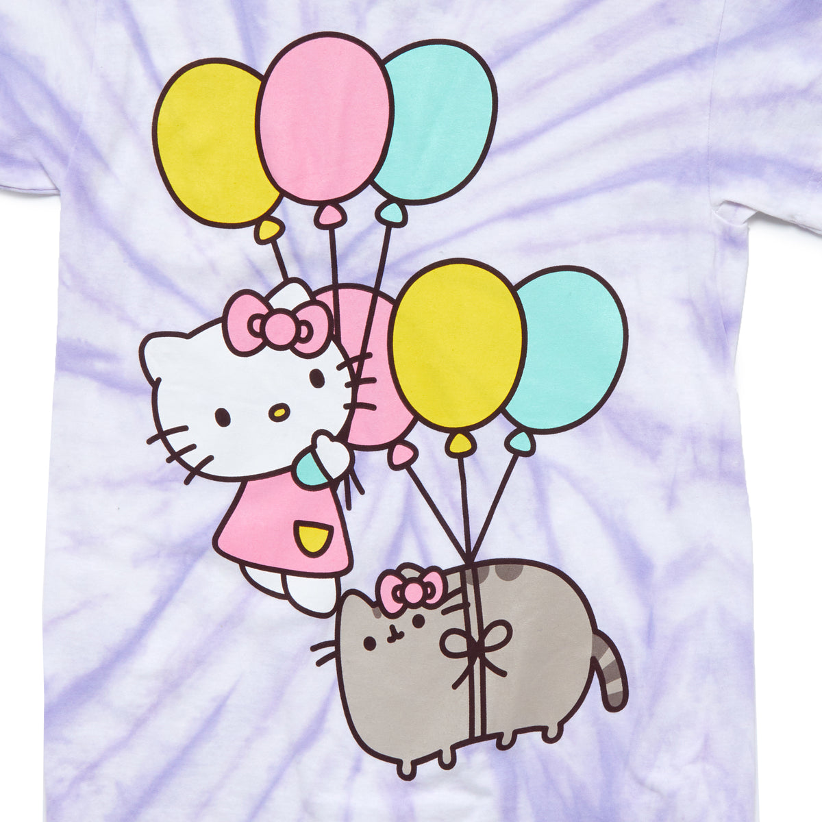 Hello Kitty x Pusheen Balloon Tie-dye T-shirt Apparel Hybrid Apparel   