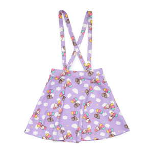 Hello Kitty x Pusheen Lavender Clouds Suspender Skirt Apparel Hybrid Apparel   