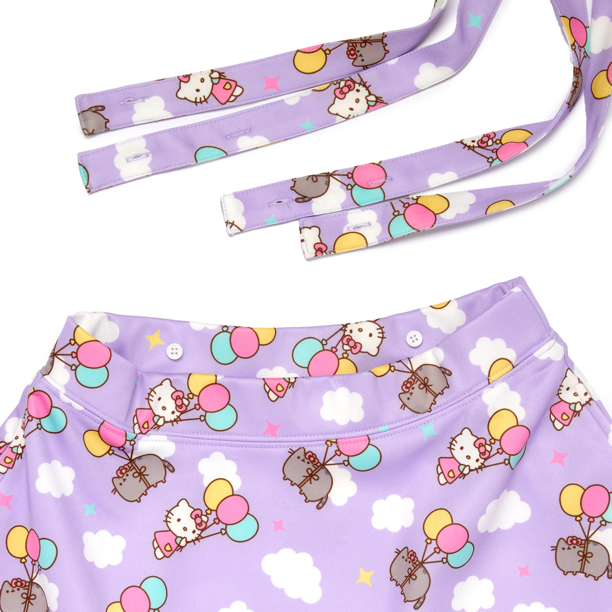 Hello Kitty x Pusheen Lavender Clouds Suspender Skirt (Plus) Apparel Hybrid Apparel   