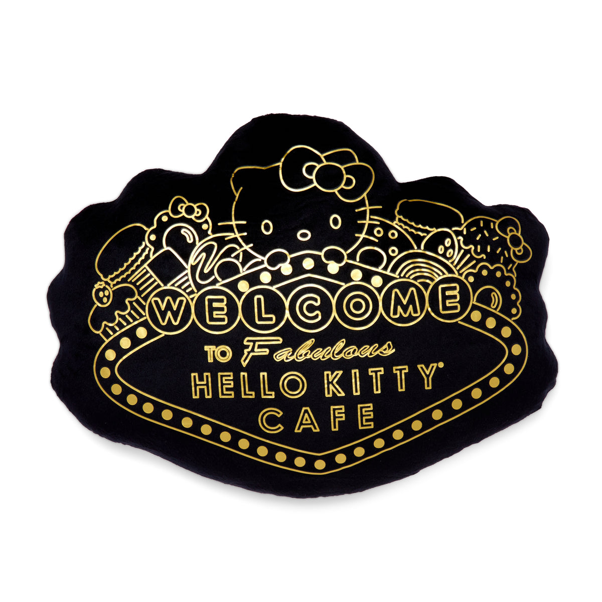 JACK NADEL Hello Kitty Cafe Las Vegas Throw Pillow (Black