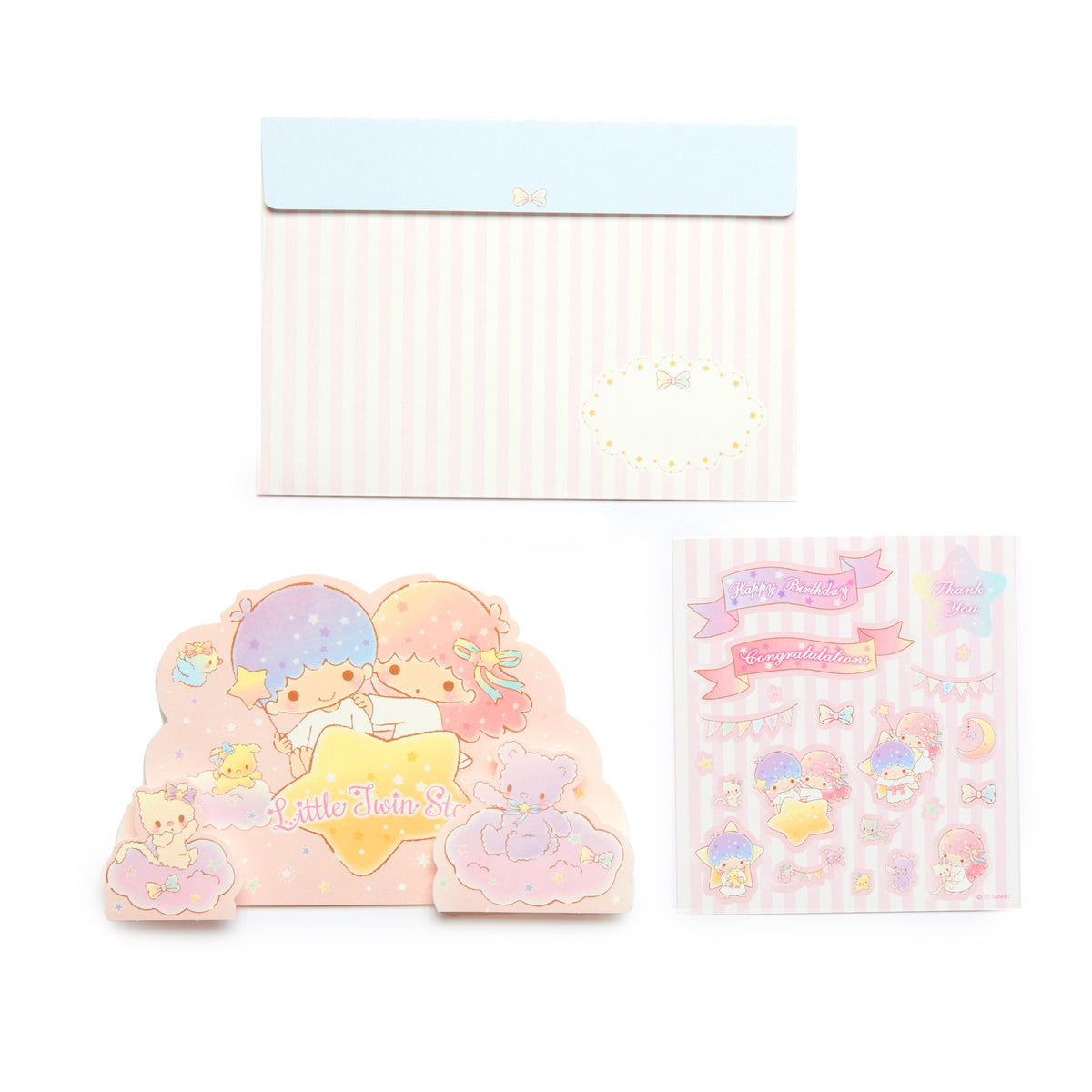 LittleTwinStars Stickers and Greeting Card Stationery Japan Original   