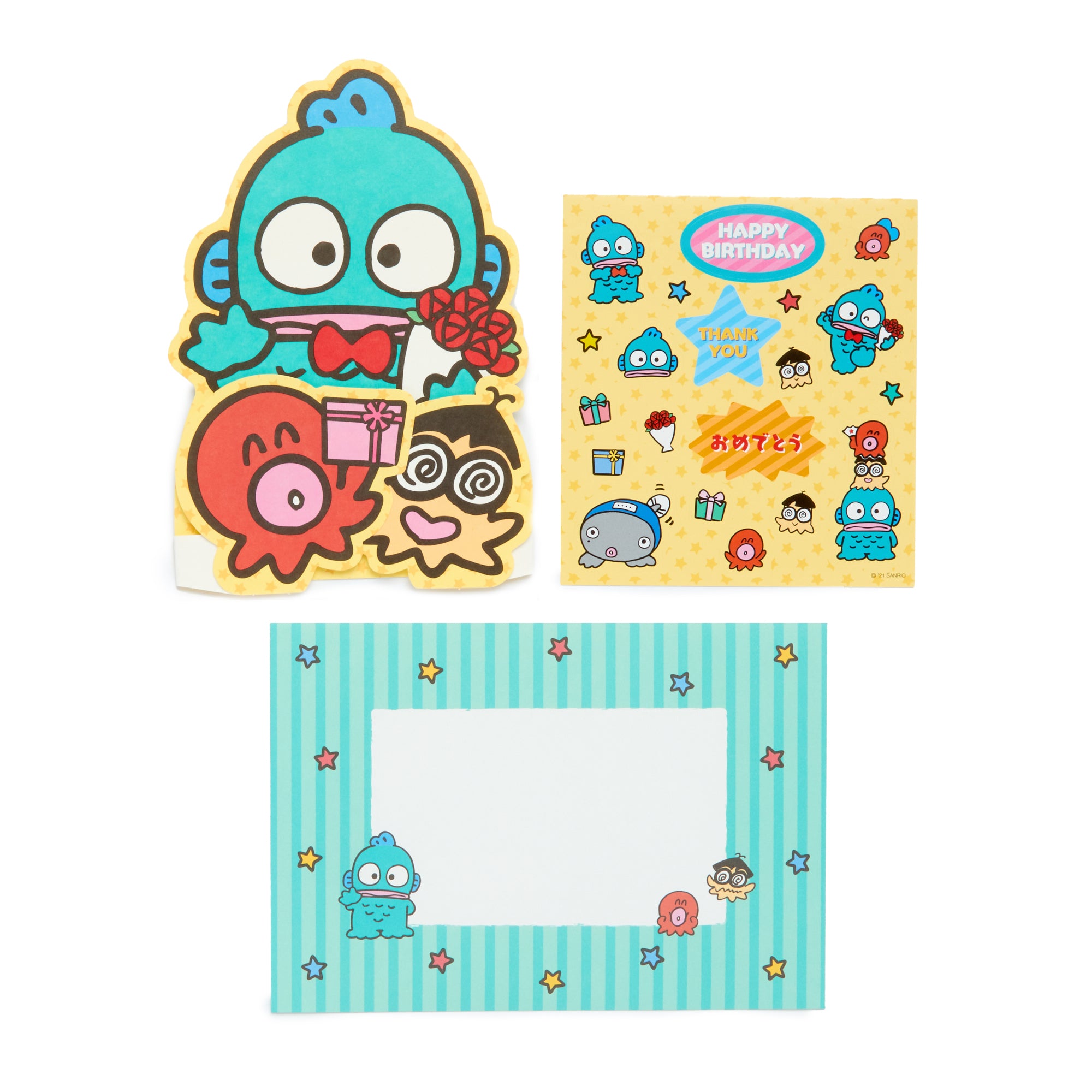Hangyodon Stickers and Greeting Card Stationery Japan Original   