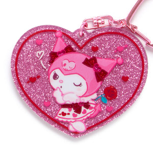 Kuromi Glitter Heart Keychain (Cupid Series) Accessory Japan Original   