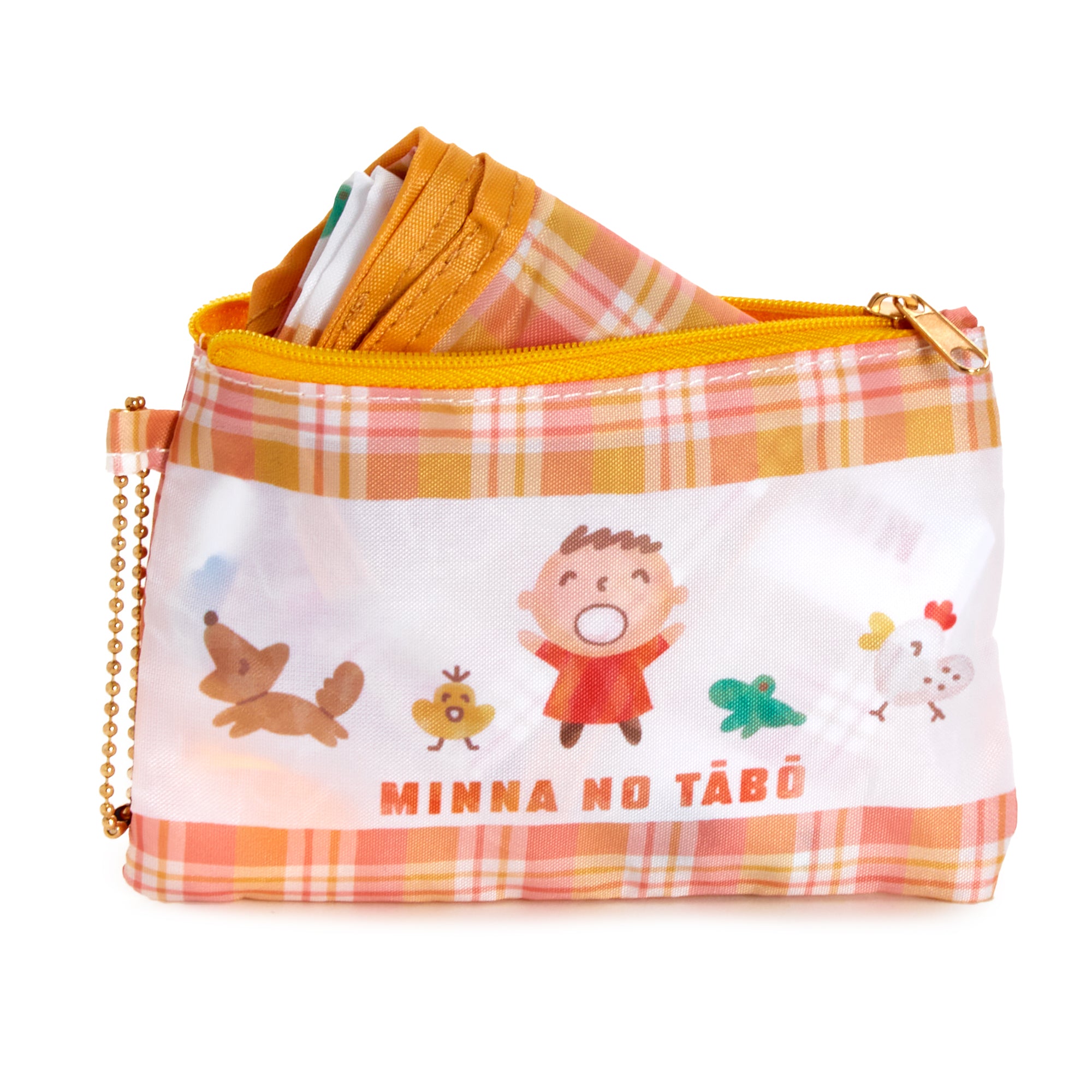 Minna no Tabo Reusable Tote (Orange Plaid Series) Bags Global Original   