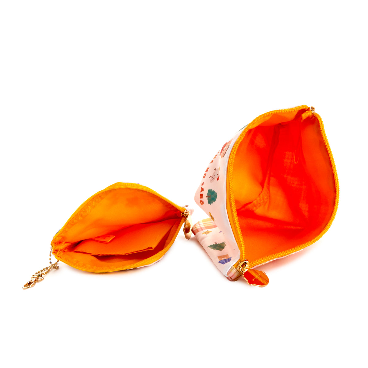 Minna No Tabo Zipper Pouch Set (Orange Plaid Series)