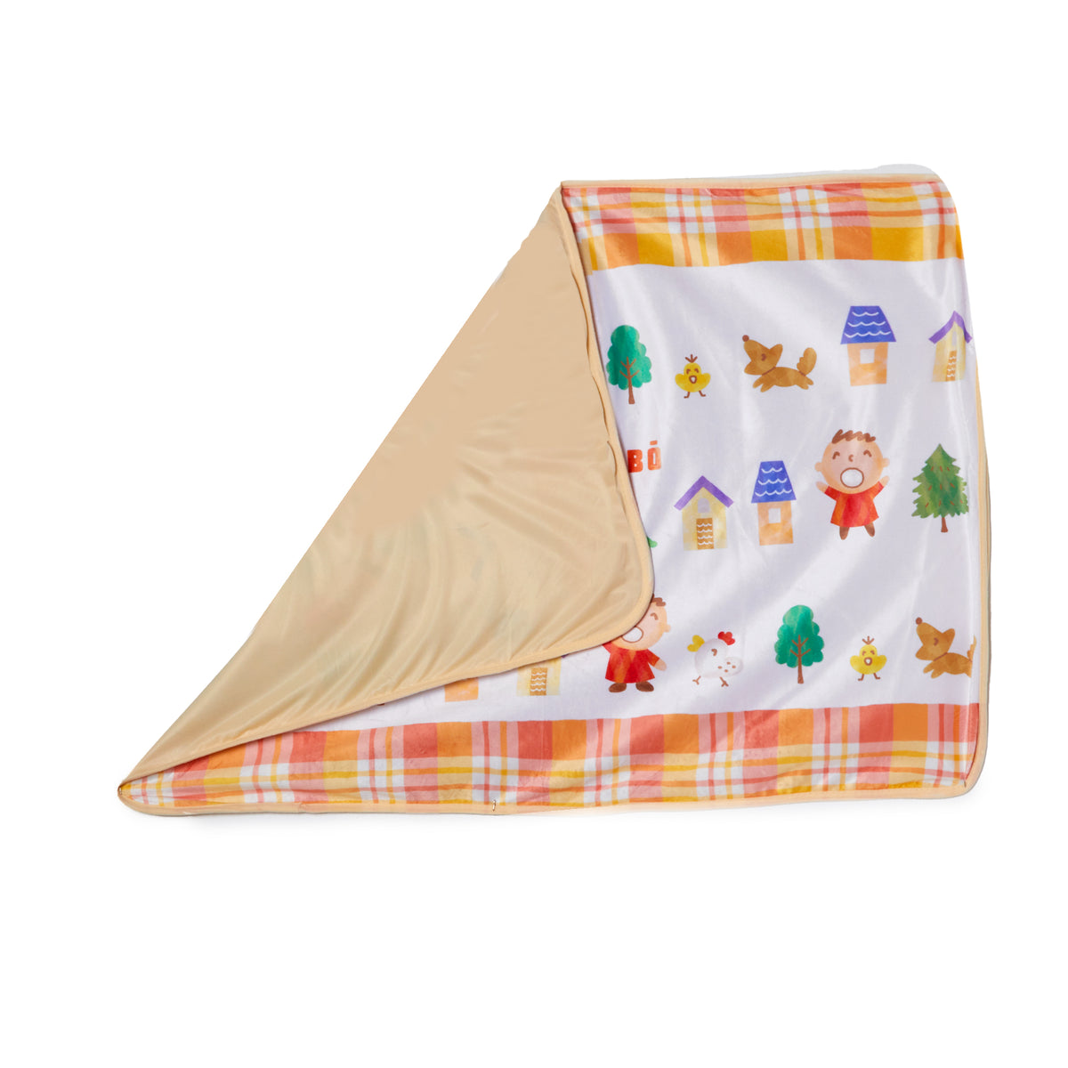 Minna no Tabo Lap Blanket (Orange Plaid Series) Home Goods Global Original   