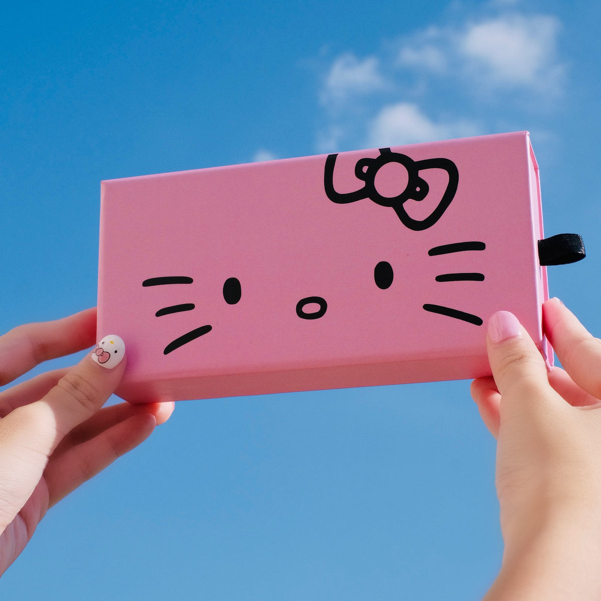 hello kitty sticker nails lv pink