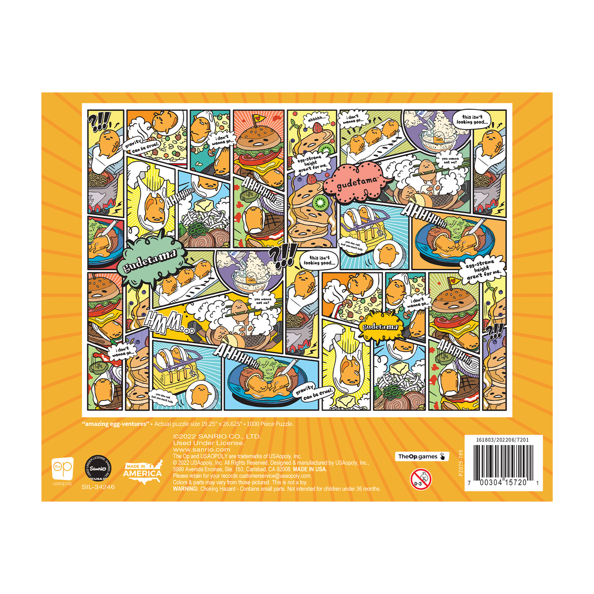 Gudetama Amazing Egg-ventures 1000-pc Puzzle Toys&amp;Games USAopoly Inc   