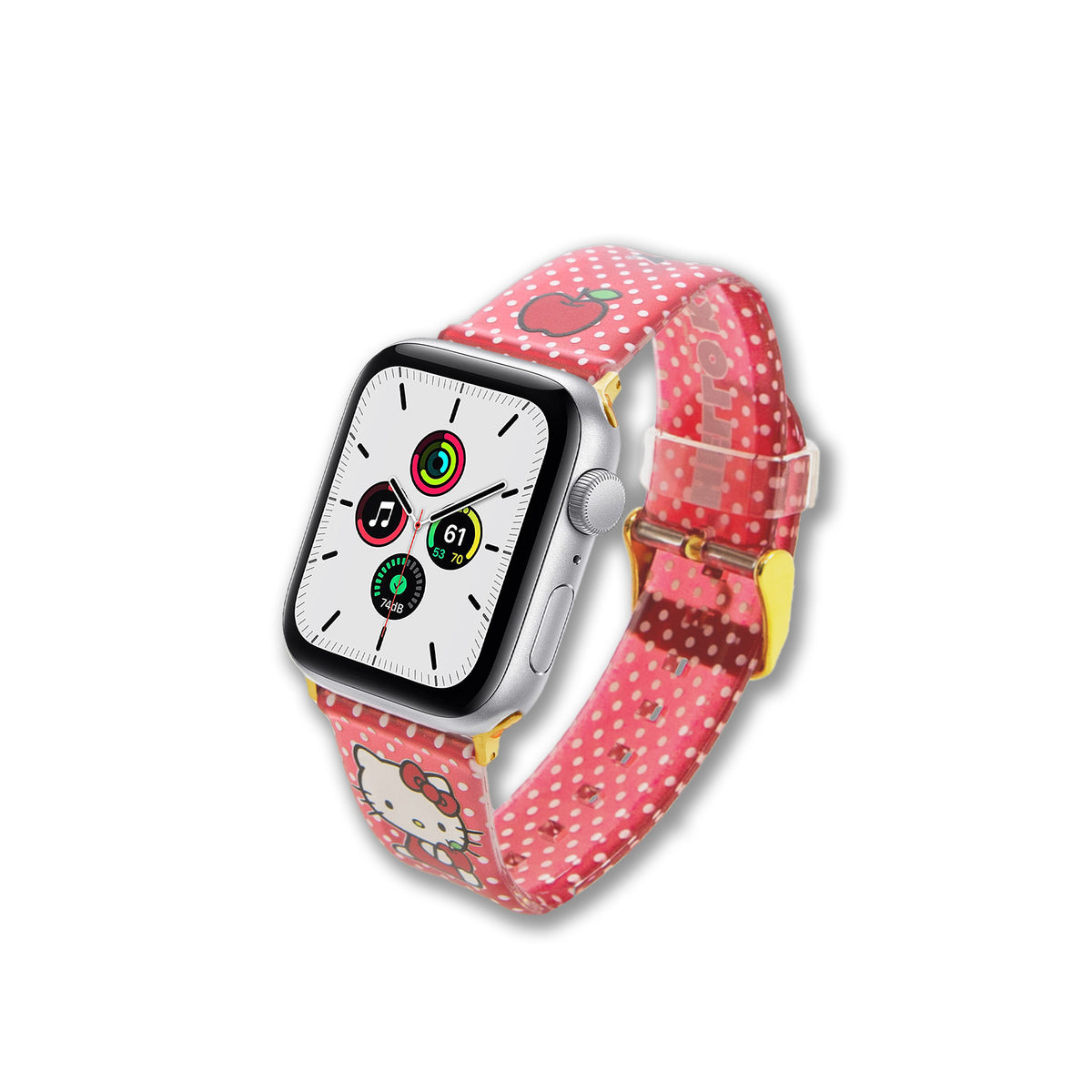 Black and White Polka Dot Silicone Apple Watch Band 38/40 mm