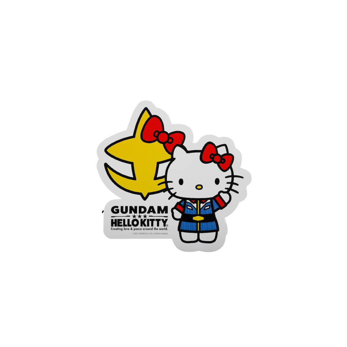 Hello Kitty x Gundam Amuro Ray Sticker Accessory BIOWORLD   