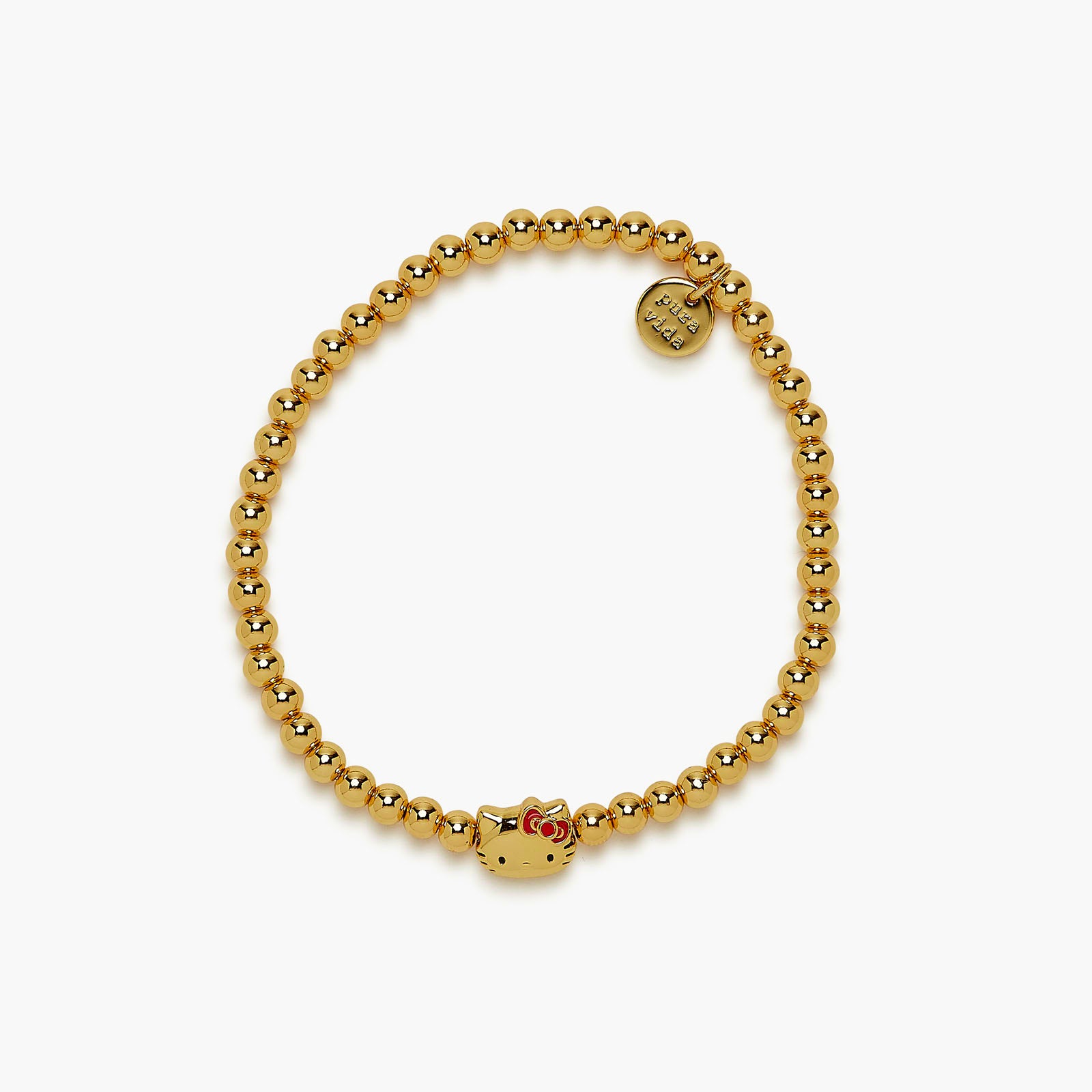 Hello Kitty x Pura Vida Face Stretch Bracelet (Gold) Jewelry Pura Vida (Creative Genius)   