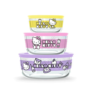 Hello Kitty x Pyrex Glass Storage Containers (Set of 3) Home Goods Instant Brands   