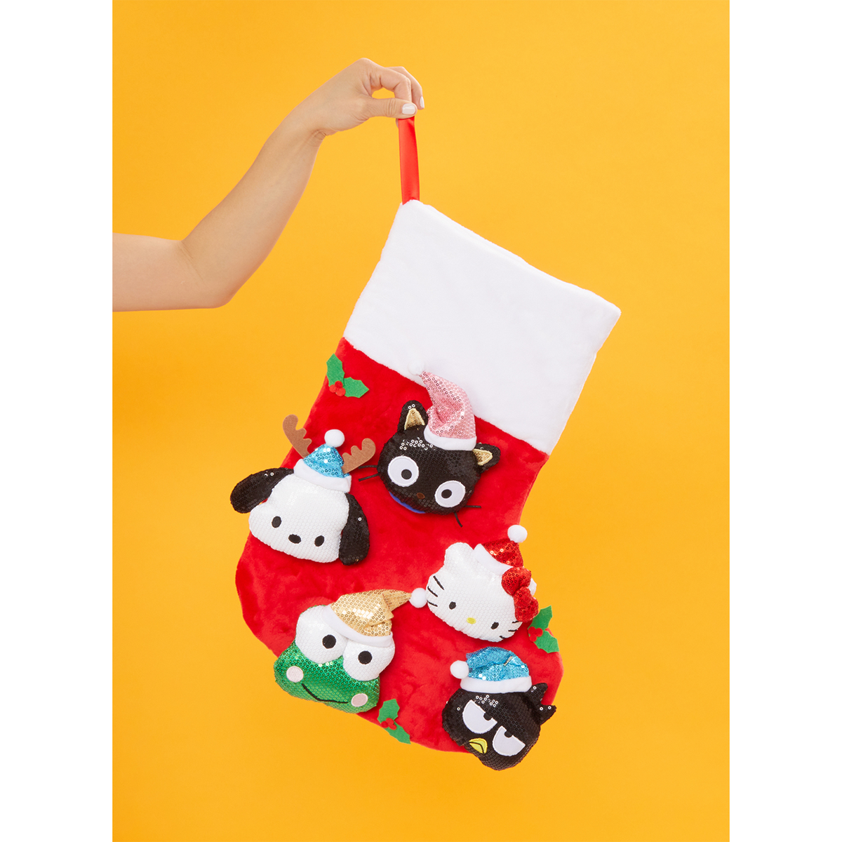 Holiday Sequin Hello Kitty &amp; Friends Stocking Seasonal HUNET USA   