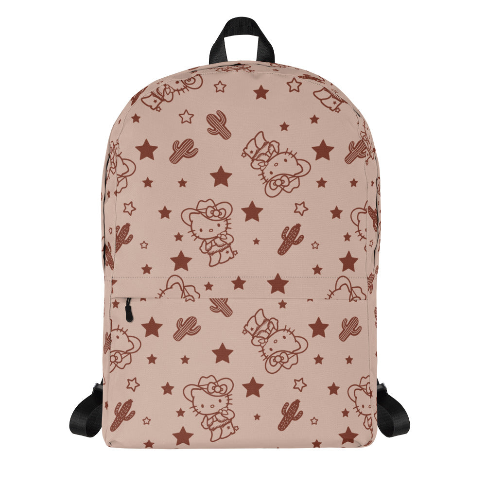 Hello Kitty Tan Western All-over Print Backpack Backpacks Printful Default Title  