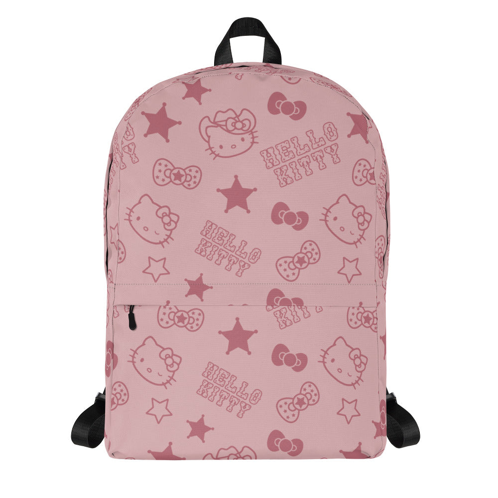 Hello Kitty Pink Western All-over Print Backpack Hello Kitty Pink Western All-over Print Backpack