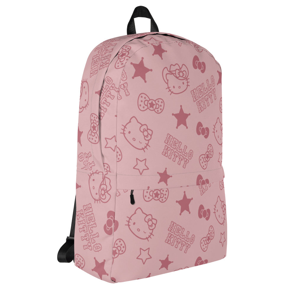 Hello Kitty Pink Western All-over Print Backpack Hello Kitty Pink Western All-over Print Backpack