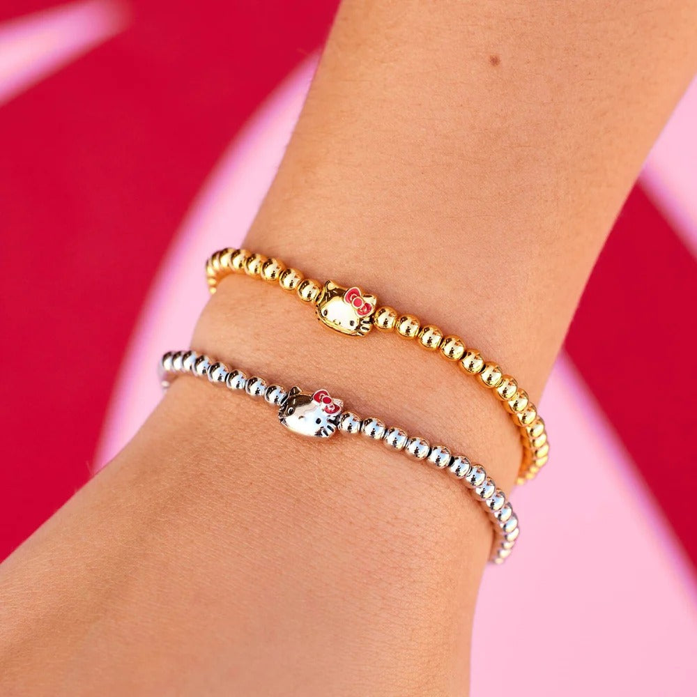 Hello Kitty x Pura Vida Face Stretch Bracelet (Silver) Jewelry Pura Vida (Creative Genius)   