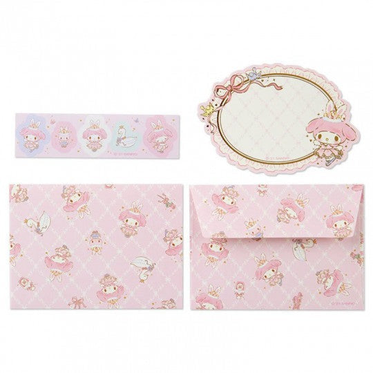 My Melody Gilded Message Card Set Stationery Japan Original   