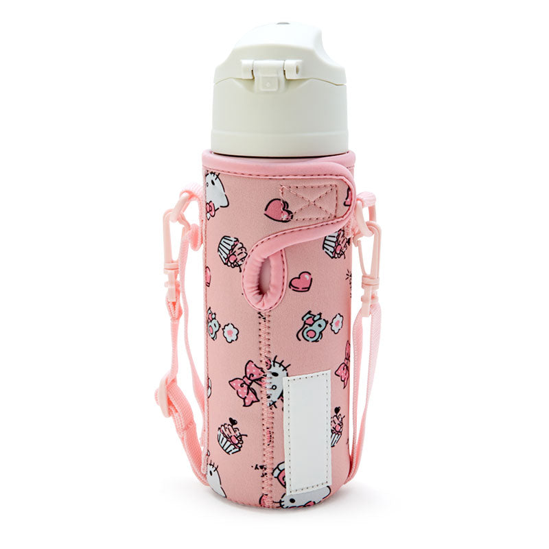 Hello Kitty Thermos Insulated Kids Water Bottle Pink Silver Sanrio