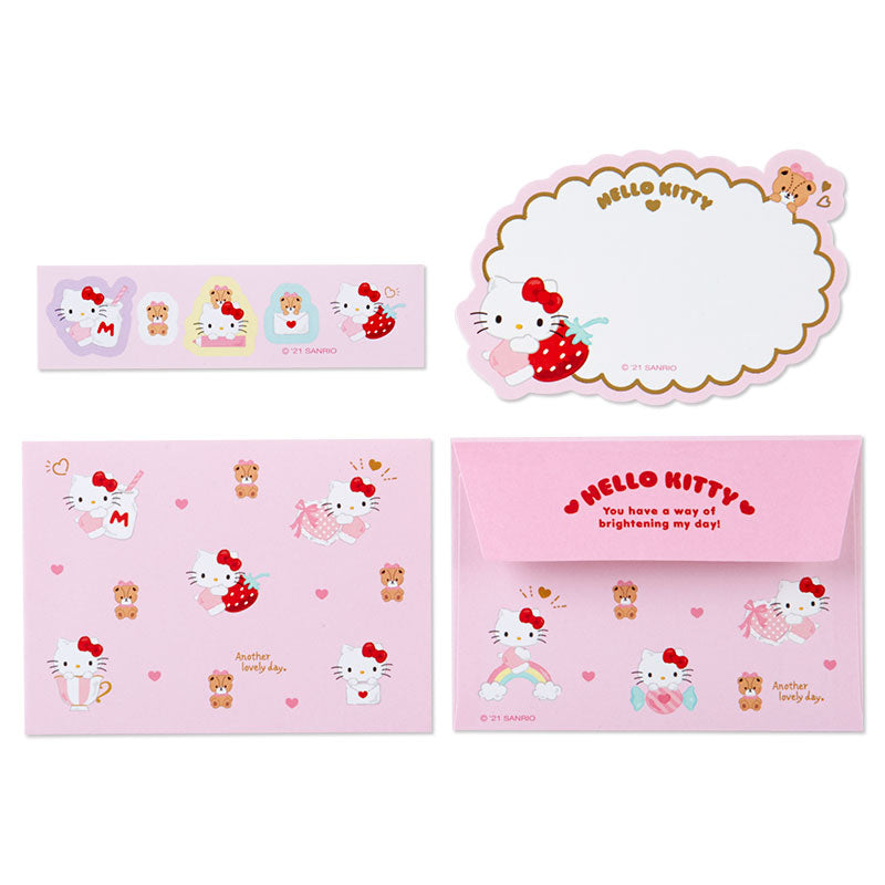 Hello Kitty Gilded Message Card Set Stationery Japan Original   