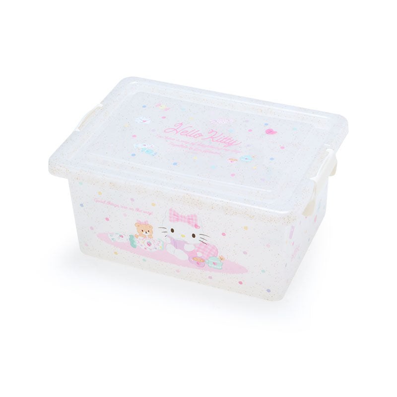 Hello Kitty Glitter Snap Storage Box Home Goods Japan Original   