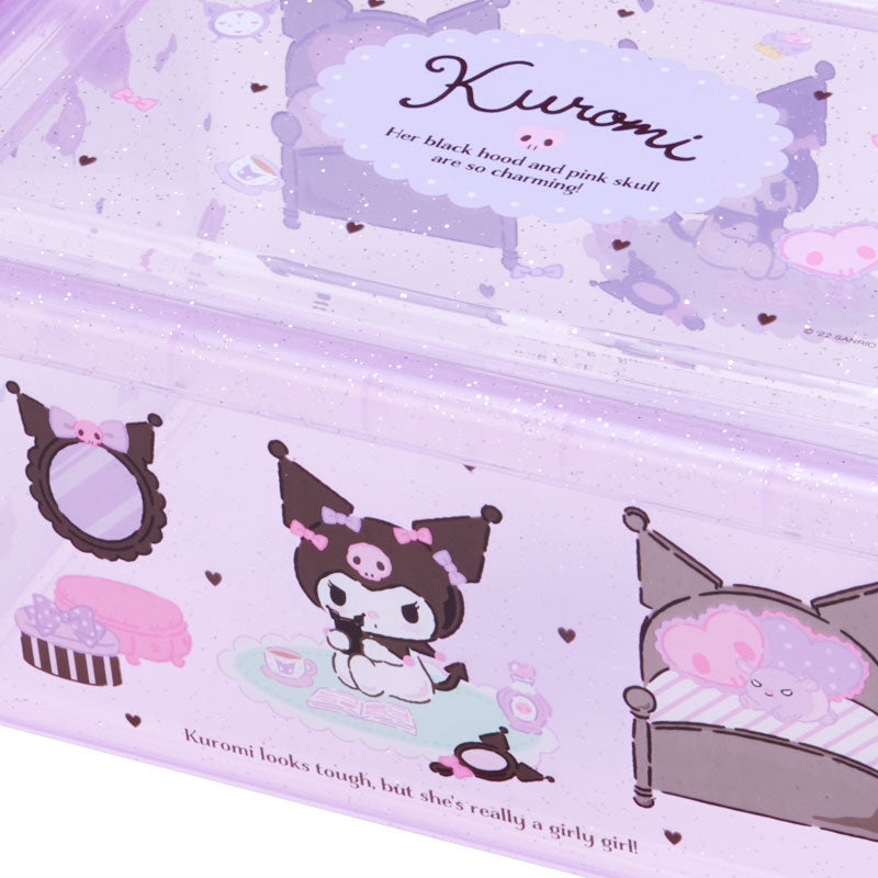 Kuromi Glitter Snap Storage Box Home Goods Japan Original   